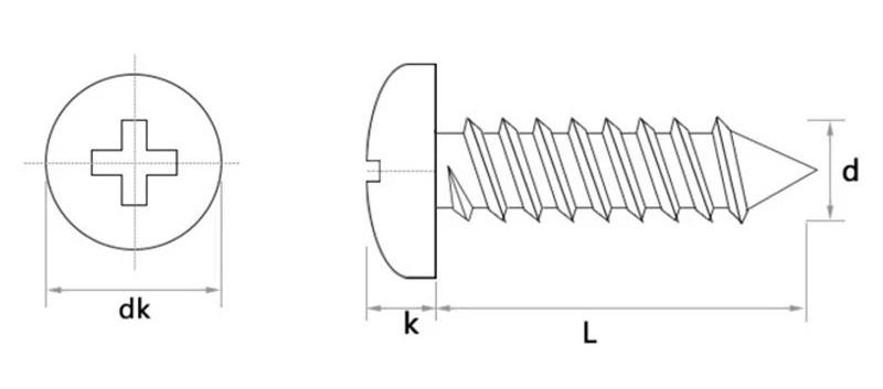 tapping screw for metal